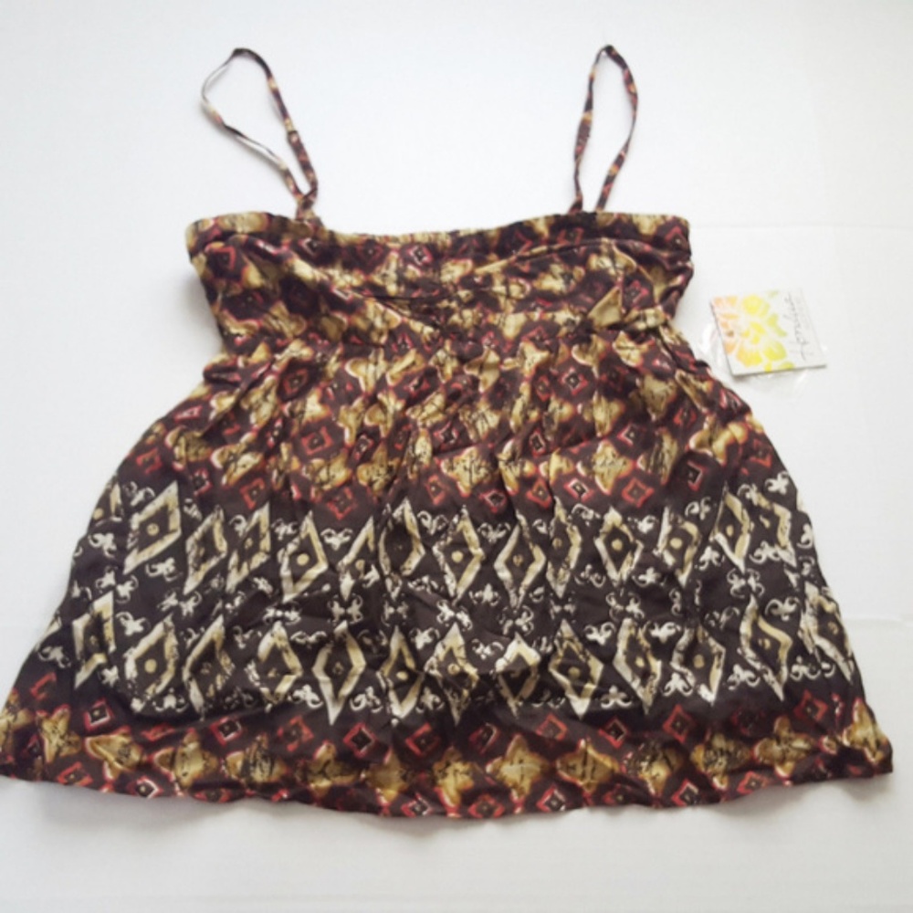 SOLD! Honolua Wahine Spaghetti Brown Top Shirt S